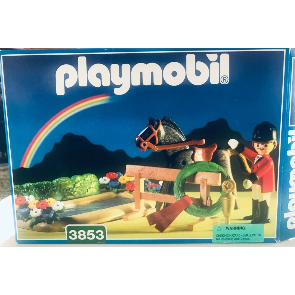 PLAYMOBIL 3853 Dressage Equestrian + Victory Jumper Horse Complete in Box